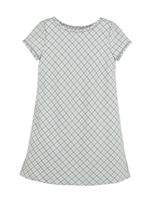 Gingham Check Stitches Shift Dress