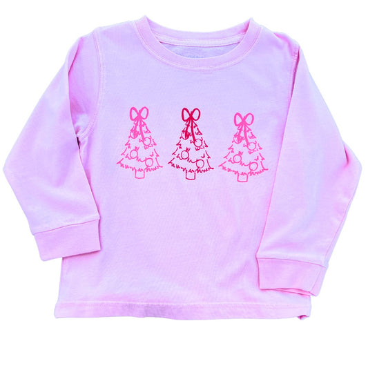 Christmas Tree Trio Lt. Pink Tee