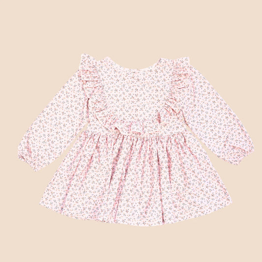 Floral Ruffle Bib Tunic Dress