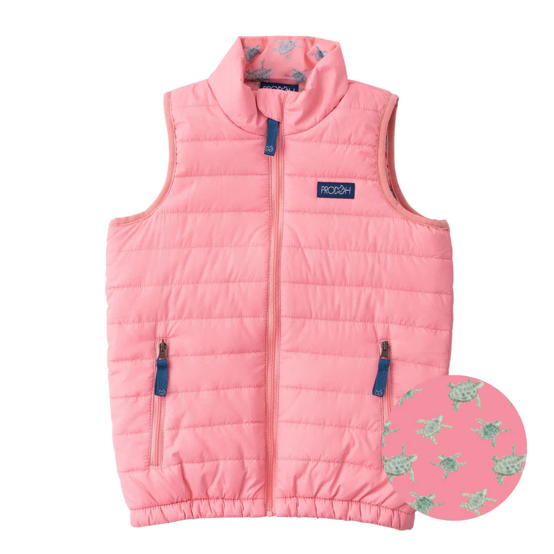 Pink Turtle Puffer Vest