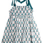Teal Floral Block Dress