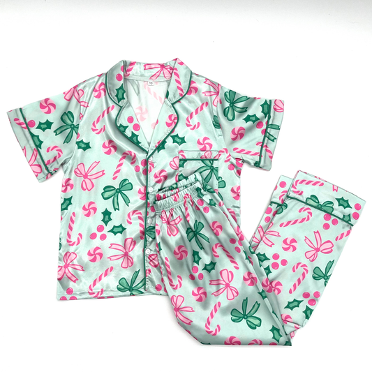Candy Canes Satin PJ Set