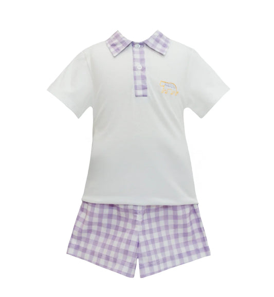 Gingham Tiger Polo Set