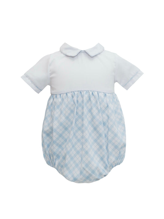 Blue Plaid Collared Bubble