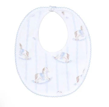 Blue Rocking Horse Bib