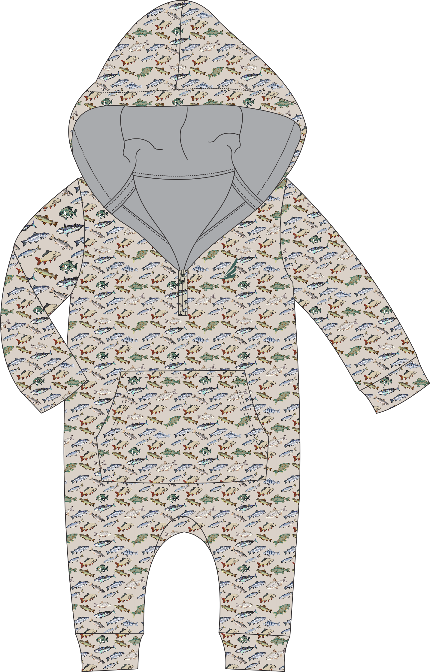 Performance Fish Hoodie Romper