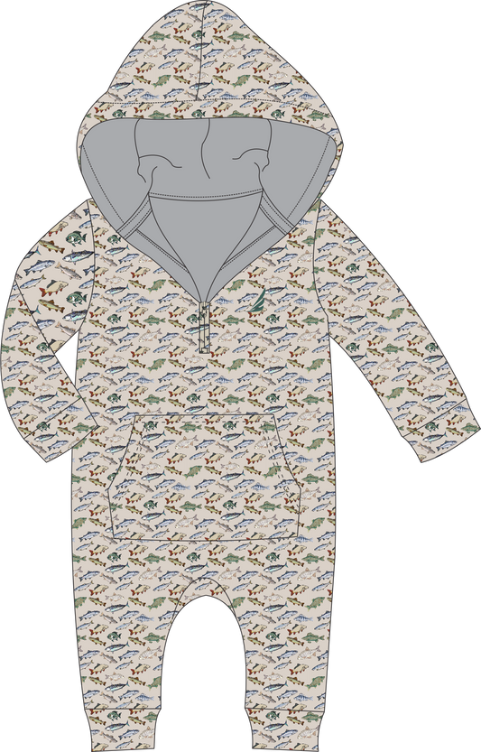 Performance Fish Hoodie Romper