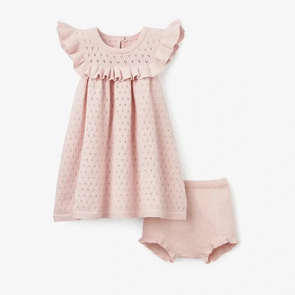 Pink Pointelle Dress w/ Blommer