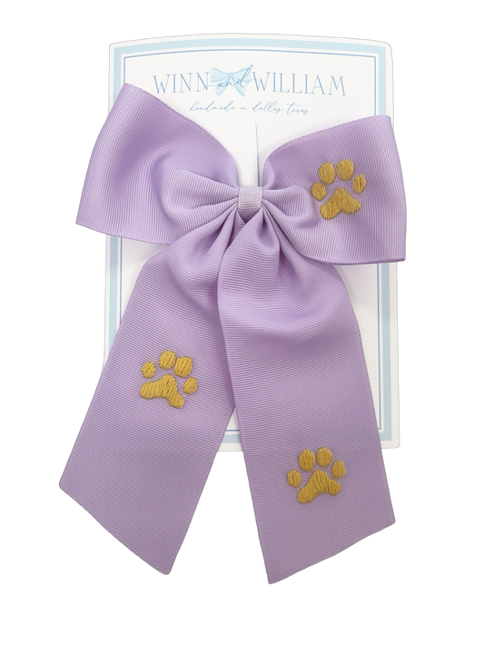 Large Lavender Paw Tail Bow