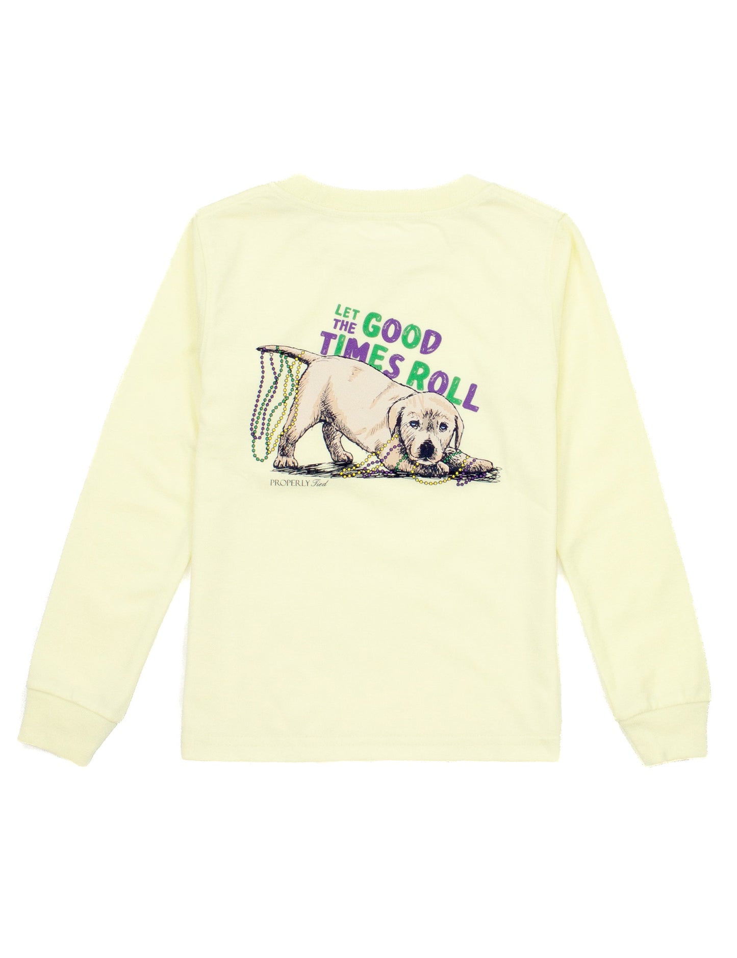 Pawdi Gras Light Yellow Tee