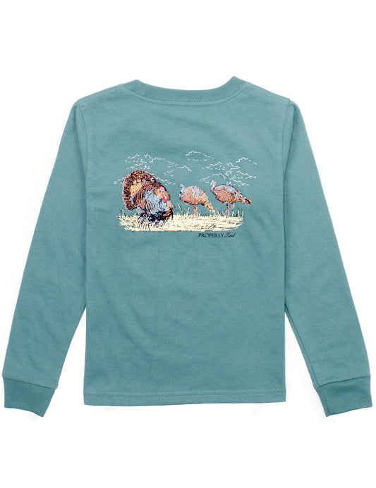 Turkey Hunt LS Tee Marine Green