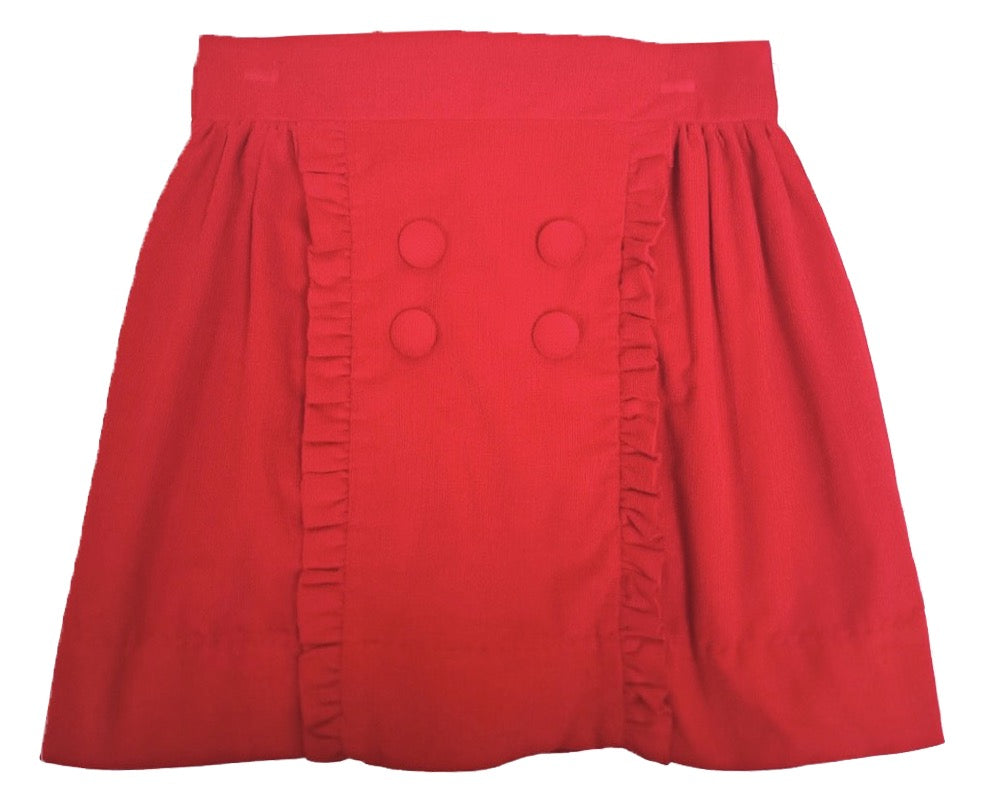 Red Corduroy Skirt