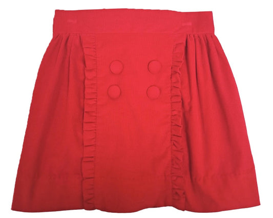Red Corduroy Skirt