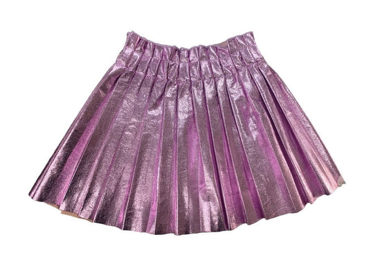 Pastel Pink Foil Pleated Skirt