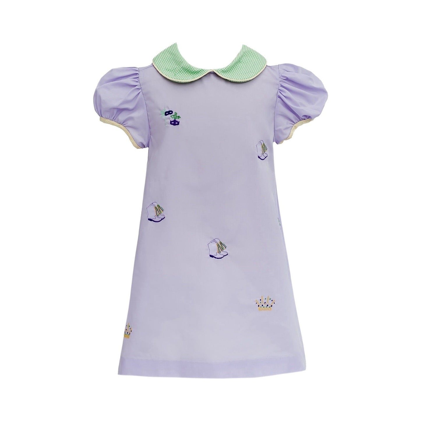 Mardi Gras Lavender Embroidered Dress