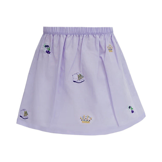 Mardi Gras Lavender Embroidered Skirt