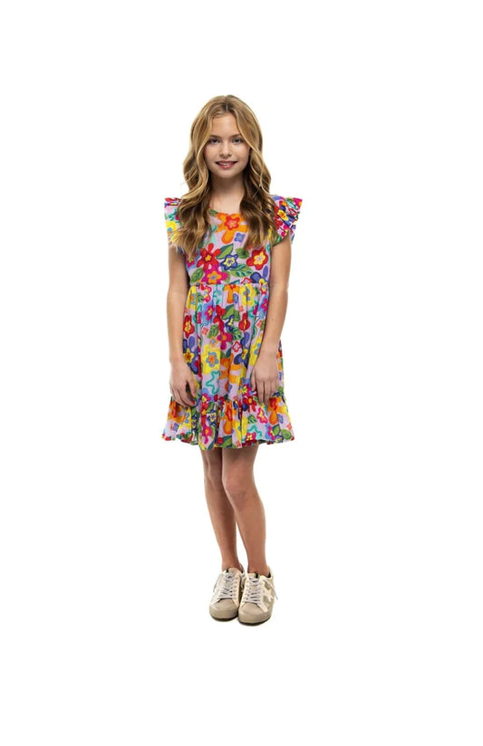 Floral Orchid Girls Dress