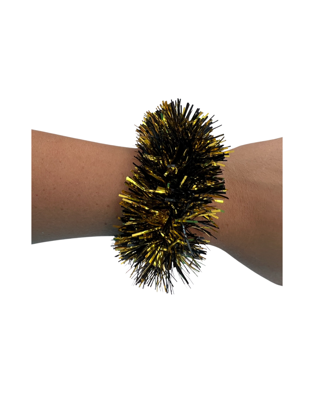 Black & Gold Tinsel Scrunchie