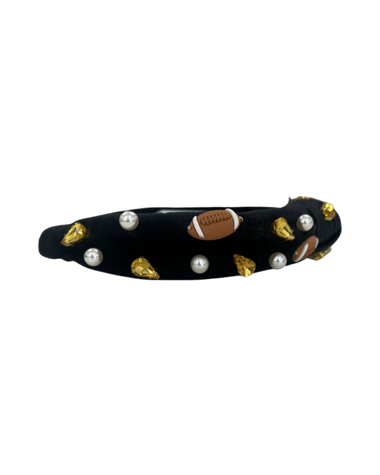 Black & Gold Kids Football Headband