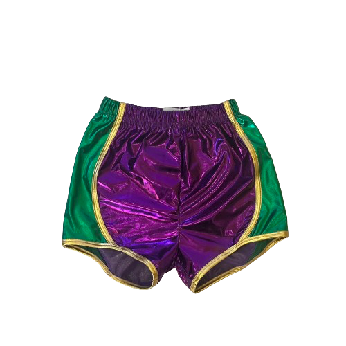 Mardi Gras Metallic Wind Shorts