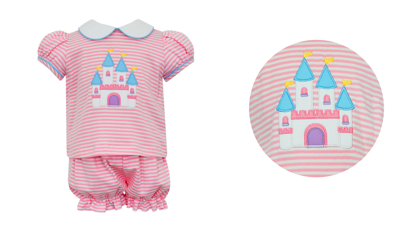 Castle Pink Knit Bloomer Set