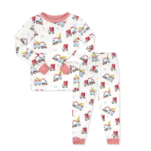 Sweet Pea PJ Set All Aboard Ridgeland Red