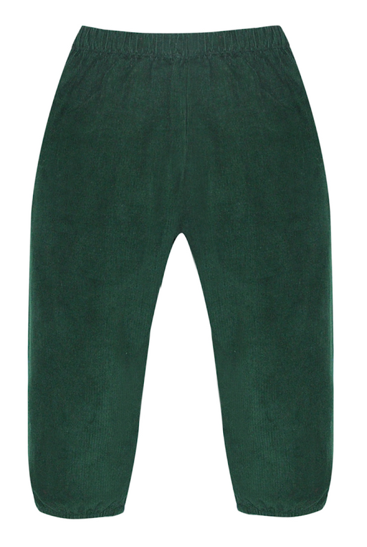 Logan Elastic PantForest Green Corduroy