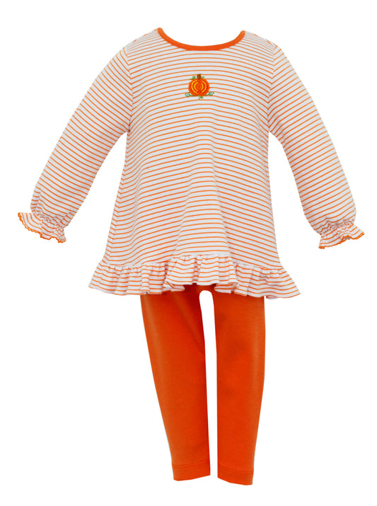 Pumpkin Orange Stripe Tunic Set