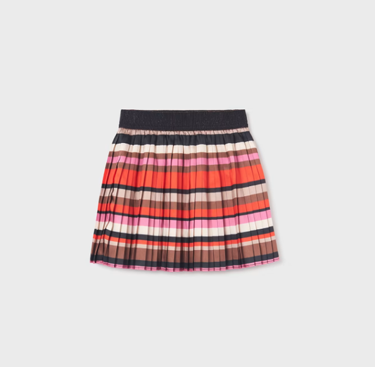 Striped Pleated Skirt