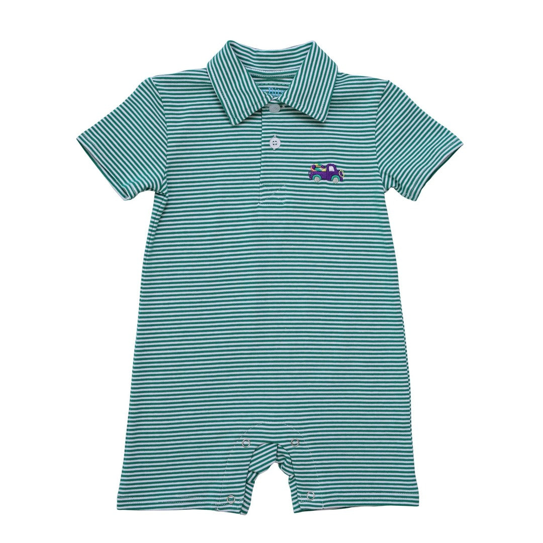 Mardi Gras Truck Polo Romper