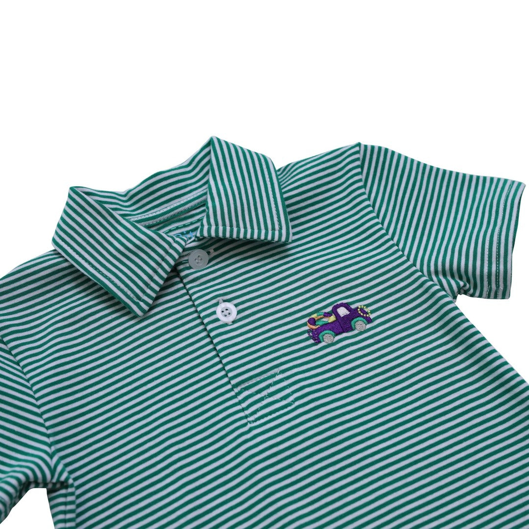 Mardi Gras Truck Polo Romper