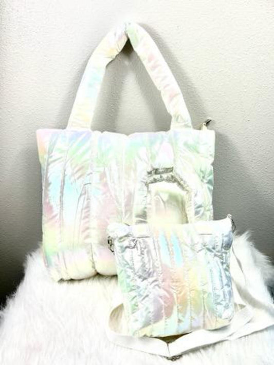 White Iridescent Weekender