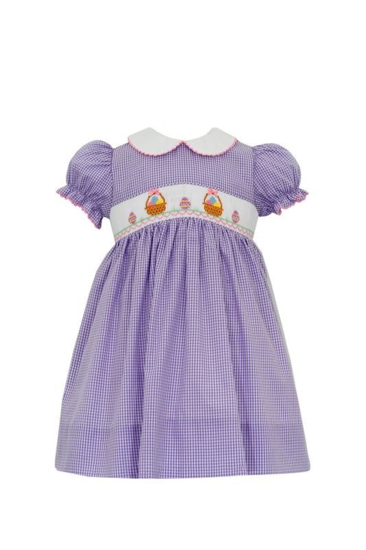 Lilac Gingham Easter Basket Dress