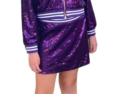 Purple Sequin Skirt