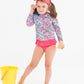 Princess Seam Ruffle Rash Guard 2-Piece