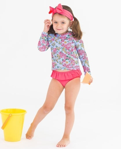 Princess Seam Ruffle Rash Guard 2-Piece