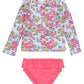 Princess Seam Ruffle Rash Guard 2-Piece