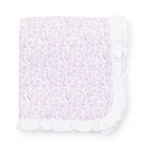 Pink Floral Ruffle Blanket