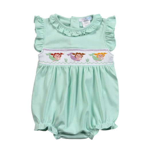 Mermaids Smocked Pima Bubble