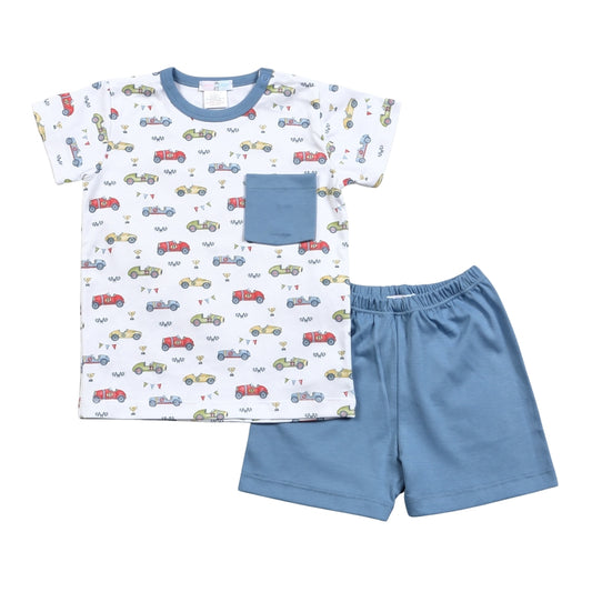 Racing Car Pima Short Set
