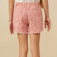 Floral Printed Distressed Denim Shorts