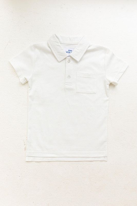 Sage Green Dot Pocket Polo