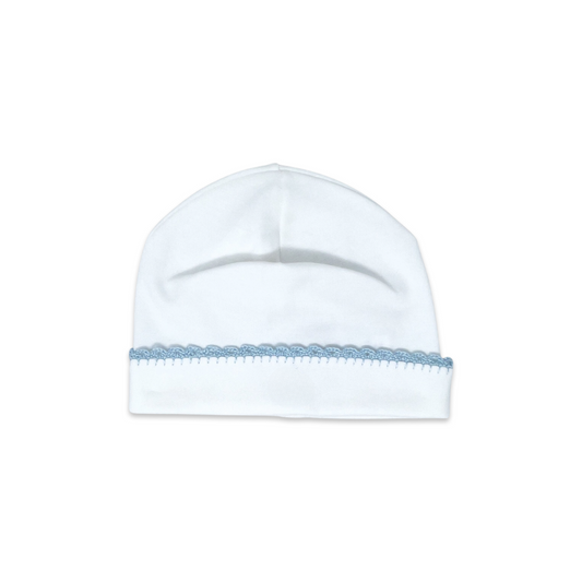 White and Blue Baby Hat