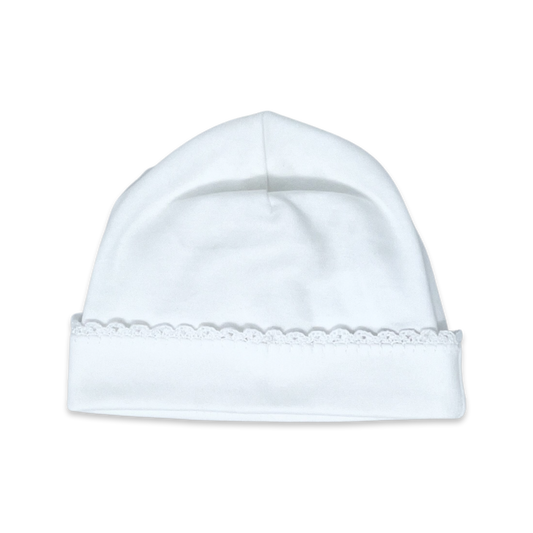White and Ecru Baby Hat