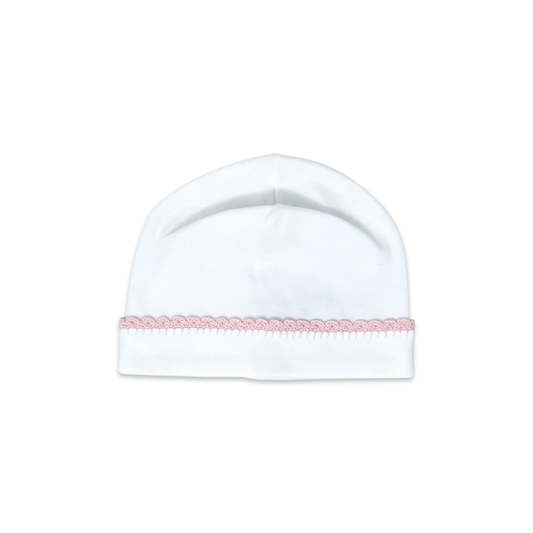 White and Pink Baby Hat