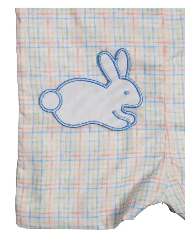 Rainbow Plaid Bunny Pocket Jon Jon