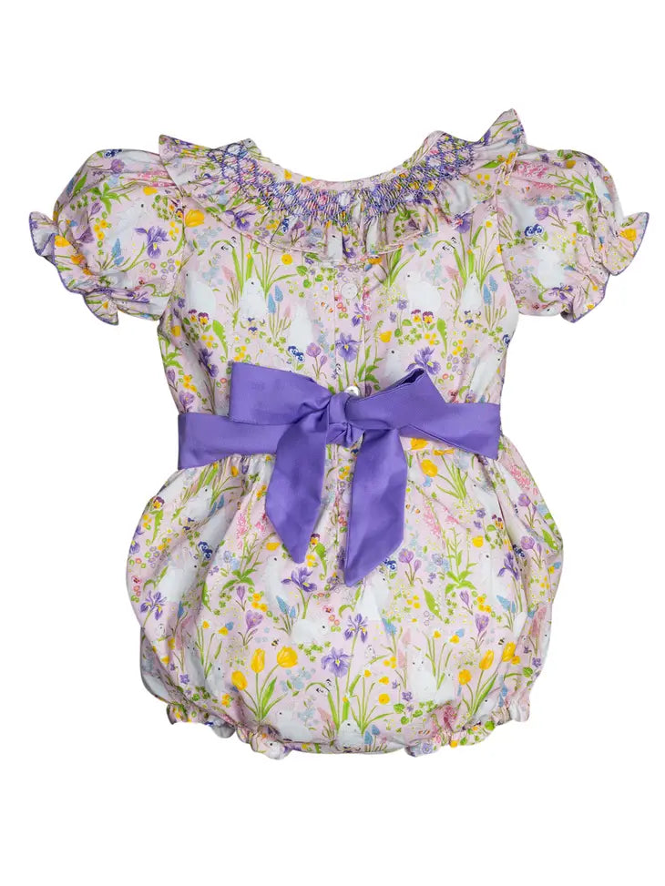 Bunny Toile Smocked Jenny Bubble