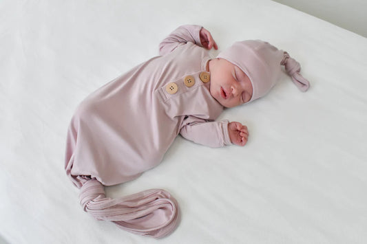 Dusty Mauve Knot Gown & Hat