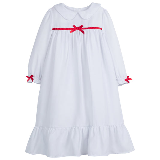 White & Red Classic Night Gown