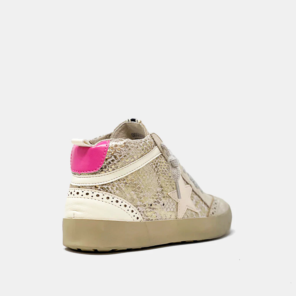 Paulina High Top Sneaker Gold Snake